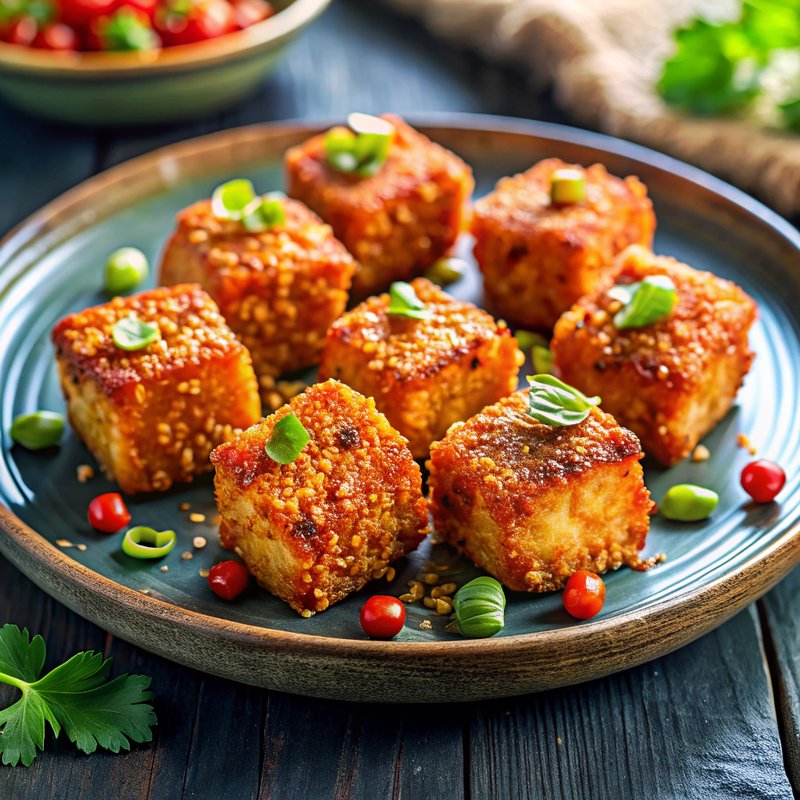 Air Fryer Honey Chili Crunch Salmon Bites